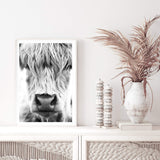 Highland Cow Portrait II-The Paper Tree-Artwork,black & white,BLACK AND WHITE,bohemian,boho,CATTLE,framed,framed print,herd,highland bull,highland cattle,highland cow,monochrome,nature,portrait,premium art print,wall art,Wall_Art,Wall_Art_Prints