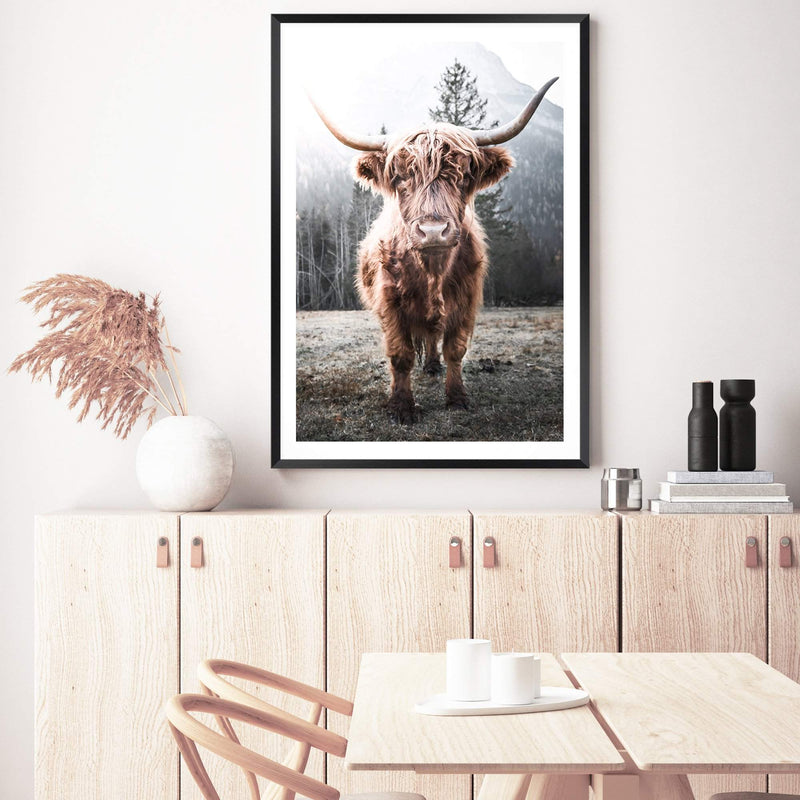 Humphry The Highland Cow-The Paper Tree-Artwork,bohemian,boho,highland bull,highland cattle,highland cow,nature,portrait,premium art print,TAN,wall art,Wall_Art,Wall_Art_Prints