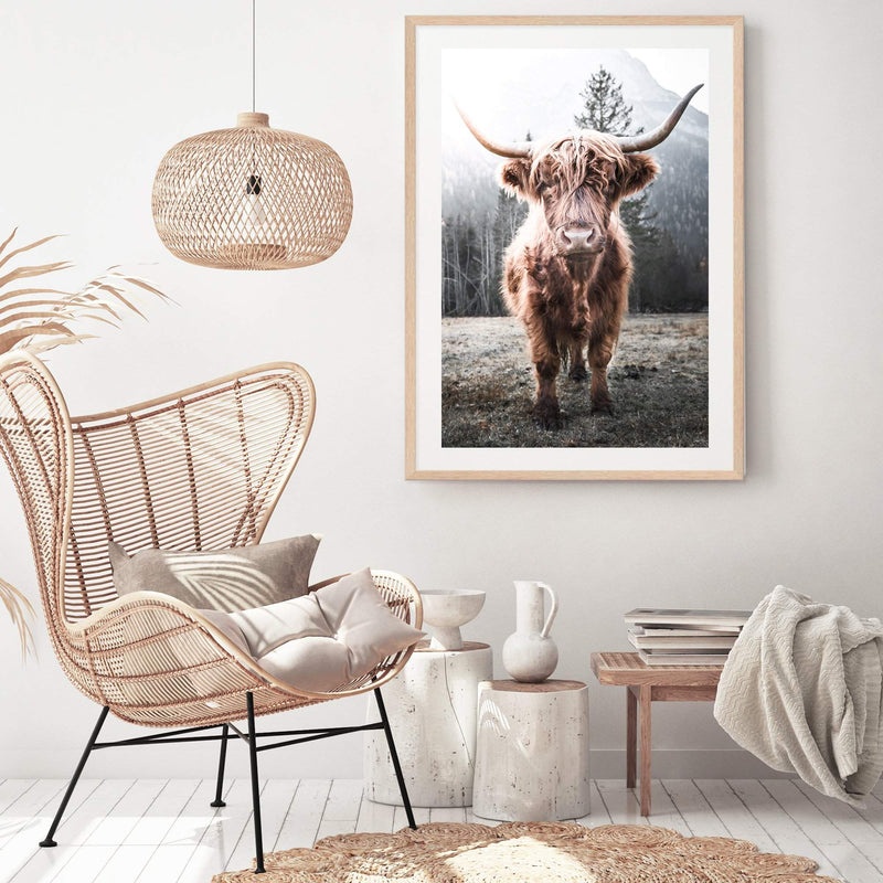 Humphry The Highland Cow-The Paper Tree-Artwork,bohemian,boho,highland bull,highland cattle,highland cow,nature,portrait,premium art print,TAN,wall art,Wall_Art,Wall_Art_Prints