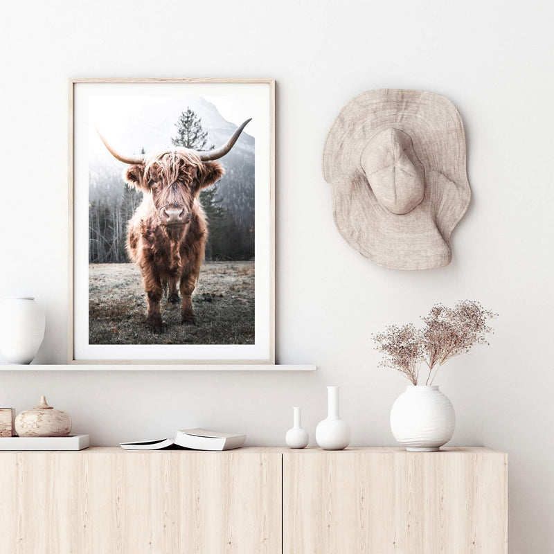 Humphry The Highland Cow-The Paper Tree-Artwork,bohemian,boho,highland bull,highland cattle,highland cow,nature,portrait,premium art print,TAN,wall art,Wall_Art,Wall_Art_Prints