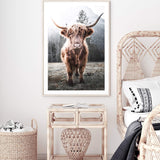 Humphry The Highland Cow-The Paper Tree-Artwork,bohemian,boho,highland bull,highland cattle,highland cow,nature,portrait,premium art print,TAN,wall art,Wall_Art,Wall_Art_Prints