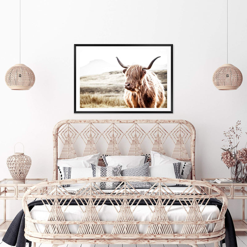 Hamish The Highland Cow-The Paper Tree-bull,cattle,cow,highland,highland bull,highland cattle,highland cow,landscape,nature,premium art print,TAN,wall art,Wall_Art,Wall_Art_Prints