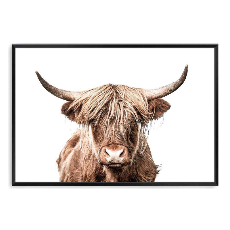 Harper The Highland Cow-The Paper Tree-animal,bull,cattle,cow,harper,highland bull,highland cattle,highland cow,landscape,nature,orange,premium art print,TAN,wall art,Wall_Art,Wall_Art_Prints