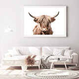 Harper The Highland Cow-The Paper Tree-animal,bull,cattle,cow,harper,highland bull,highland cattle,highland cow,landscape,nature,orange,premium art print,TAN,wall art,Wall_Art,Wall_Art_Prints