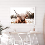 Hudson The Highland Cow-The Paper Tree-animal,boho,bull,cattle,cow,highland bull,highland cattle,highland cow,hudson,landscape,nature,premium art print,TAN,wall art,Wall_Art,Wall_Art_Prints