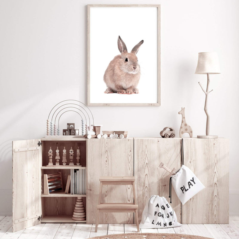 Baby Bunny Rabbit-The Paper Tree-animal,Artwork,baby,bunny,cute,kids room,kids wall art,neutral,nursery,nursery decor,portrait,premium art print,rabbit,wall art,Wall_Art,Wall_Art_Prints