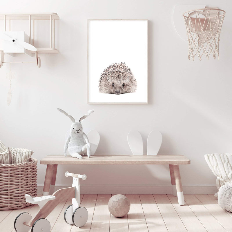 Baby Hedgehog-The Paper Tree-animal,Artwork,baby,cute,hedgehog,kids room,kids wall art,neutral,nursery,nursery decor,portrait,premium art print,wall art,Wall_Art,Wall_Art_Prints