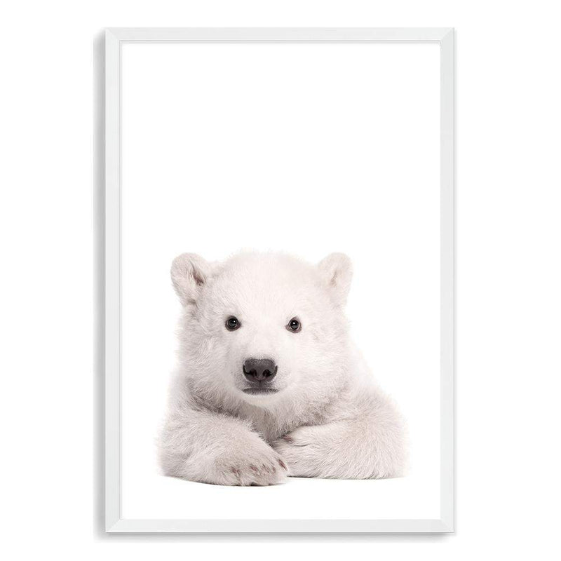 Baby Polar Bear-The Paper Tree-animal,Artwork,baby,bear,cute,kids room,kids wall art,neutral,nursery,nursery decor,polar bear,portrait,premium art print,wall art,Wall_Art,Wall_Art_Prints,white