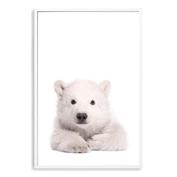 Baby Polar Bear-The Paper Tree-animal,Artwork,baby,bear,cute,kids room,kids wall art,neutral,nursery,nursery decor,polar bear,portrait,premium art print,wall art,Wall_Art,Wall_Art_Prints,white