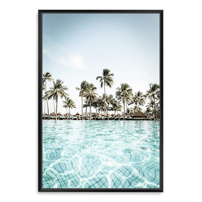 Tropical Island Palms-The Paper Tree-Art_Prints,Artwork,BEACH,beach entrance,beach scene,boho,coastal,COASTAL ART,Designer,hamptons,hut,island,PALM TREE,palm trees,paradise,portrait,premium art print,teal,tropical,wall art,Wall_Art,Wall_Art_Prints