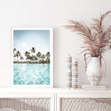 Tropical Island Palms-The Paper Tree-Art_Prints,Artwork,BEACH,beach entrance,beach scene,boho,coastal,COASTAL ART,Designer,hamptons,hut,island,PALM TREE,palm trees,paradise,portrait,premium art print,teal,tropical,wall art,Wall_Art,Wall_Art_Prints