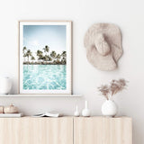 Tropical Island Palms-The Paper Tree-Art_Prints,Artwork,BEACH,beach entrance,beach scene,boho,coastal,COASTAL ART,Designer,hamptons,hut,island,PALM TREE,palm trees,paradise,portrait,premium art print,teal,tropical,wall art,Wall_Art,Wall_Art_Prints