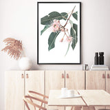 Native Gum Eucalyptus Flower-The Paper Tree-australia,australian,australian native,australiana,floral,flower,flowers,green,gum leaves,gum tree,hamptons,muted tone,native flowers,peach,pink,pink flower,Portrait,premium art print,protea,wall art,Wall_Art,Wall_Art_Prints,waratah,wild flowers