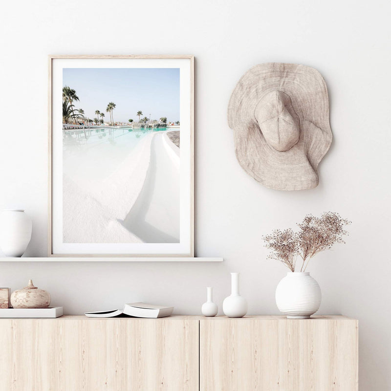 Tropical Island Resort-The Paper Tree-Art_Prints,Artwork,BEACH,beach entrance,beach scene,boho,coastal,COASTAL ART,Designer,hamptons,hut,island,PALM TREE,palm trees,paradise,portrait,premium art print,teal,tropical,wall art,Wall_Art,Wall_Art_Prints