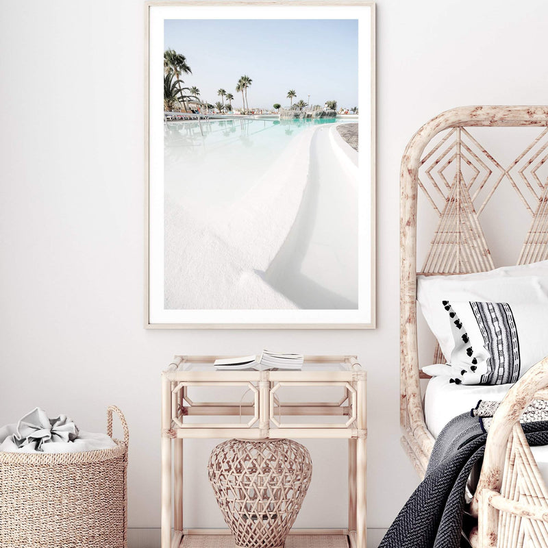 Tropical Island Resort-The Paper Tree-Art_Prints,Artwork,BEACH,beach entrance,beach scene,boho,coastal,COASTAL ART,Designer,hamptons,hut,island,PALM TREE,palm trees,paradise,portrait,premium art print,teal,tropical,wall art,Wall_Art,Wall_Art_Prints