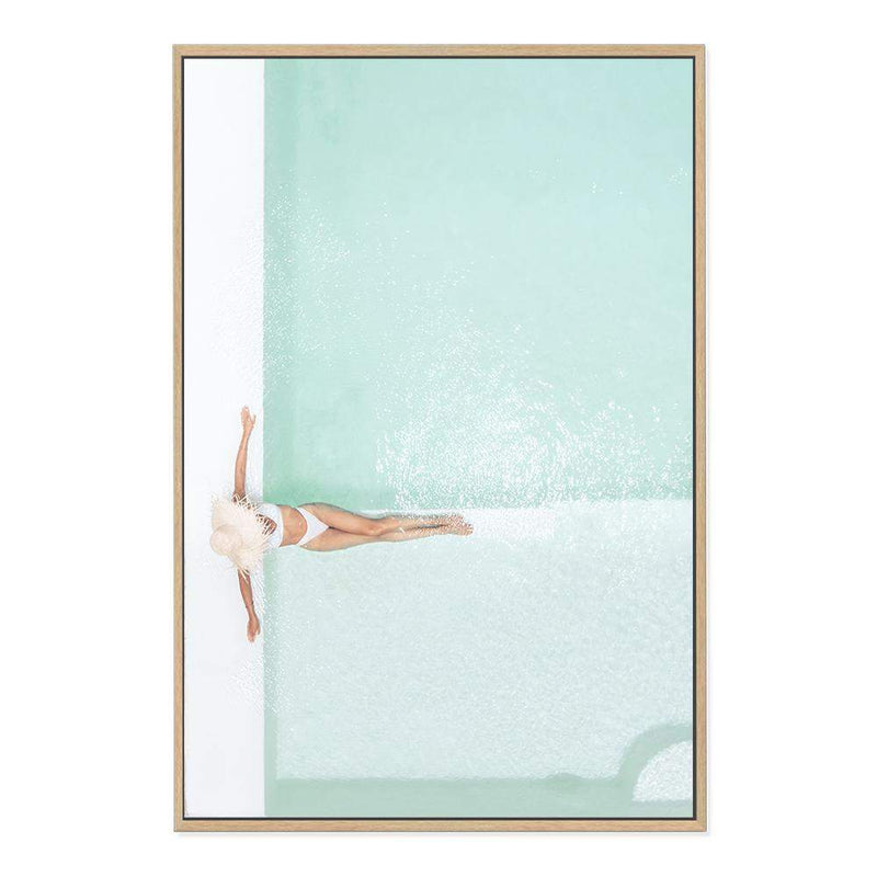 Poolside Summer-The Paper Tree-Art_Prints,Artwork,BEACH,beach entrance,beach scene,coastal,COASTAL ART,Designer,escape,hamptons,hat,holiday,palm trees,paradise,pool,portrait,premium art print,summer,teal,tropical,wall art,Wall_Art,Wall_Art_Prints,woman