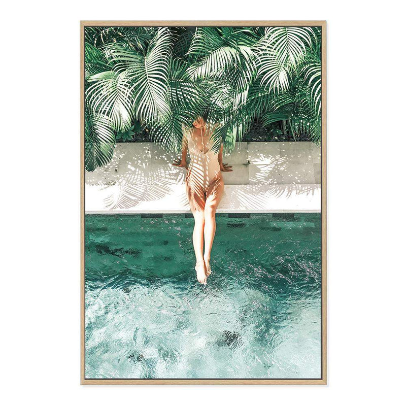 Tropical Summer-The Paper Tree-Art_Prints,Artwork,BEACH,beach entrance,beach scene,boho,coastal,COASTAL ART,Designer,green,hamptons,hut,island,PALM TREE,palm trees,paradise,pool,pool side,portrait,premium art print,teal,tropical,wall art,Wall_Art,Wall_Art_Prints,woman