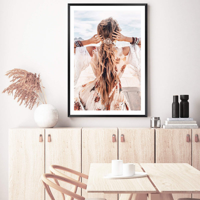 Bohemian Gypsy-The Paper Tree-Artwork,bohemian,boho,gypsy,gypsy woman,nuetral,portrait,premium art print,TAN,tribal,wall art,Wall_Art,Wall_Art_Prints