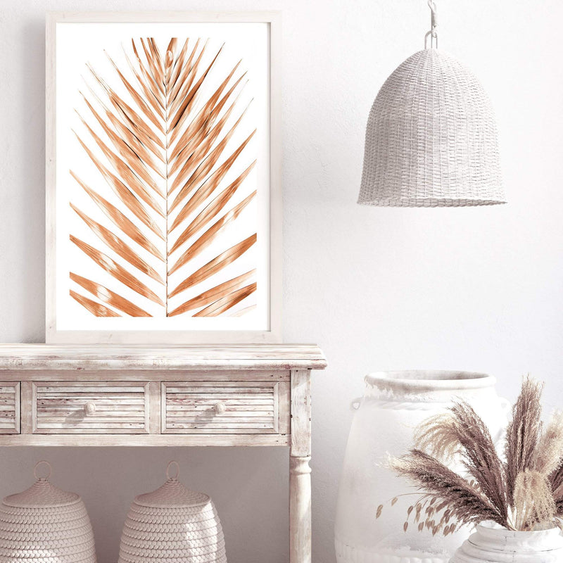 Golden Palm Leaf-The Paper Tree-bohemian,boho,dried,dried palm,gold,golden,neutral,original,palm frond,palm leaf,portrait,premium art print,scandi,wall art,Wall_Art,Wall_Art_Prints