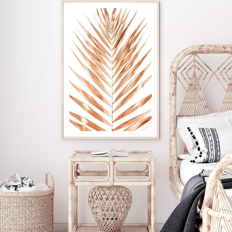 Golden Palm Leaf-The Paper Tree-bohemian,boho,dried,dried palm,gold,golden,neutral,original,palm frond,palm leaf,portrait,premium art print,scandi,wall art,Wall_Art,Wall_Art_Prints