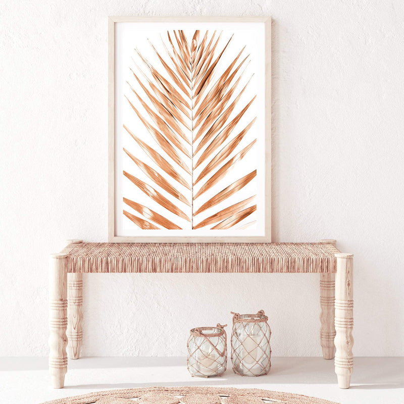 Golden Palm Leaf-The Paper Tree-bohemian,boho,dried,dried palm,gold,golden,neutral,original,palm frond,palm leaf,portrait,premium art print,scandi,wall art,Wall_Art,Wall_Art_Prints