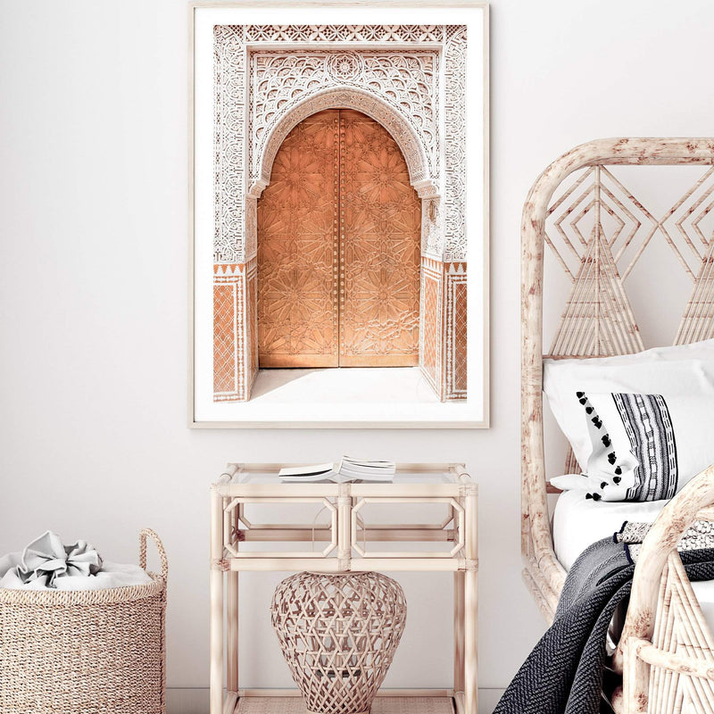 Gold Moroccan Door-The Paper Tree-arch,arch door,arches,architecture,boho,gold,gold door,golden,moroccan,moroccan arch,morocco,orange,premium art print,TEMPLE,wall art,Wall_Art,Wall_Art_Prints