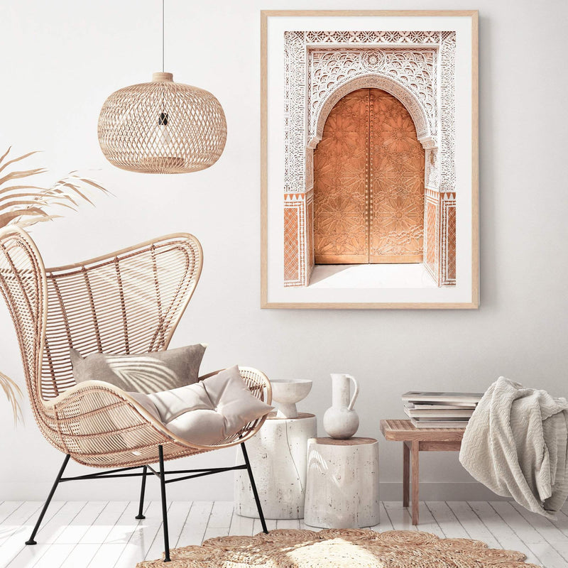 Gold Moroccan Door-The Paper Tree-arch,arch door,arches,architecture,boho,gold,gold door,golden,moroccan,moroccan arch,morocco,orange,premium art print,TEMPLE,wall art,Wall_Art,Wall_Art_Prints