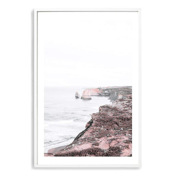 The Great Ocean Road II-The Paper Tree-Art_Prints,Artwork,australian art,australian beach,australian coastline,australian landscape,BEACH,boho,coastal,COASTAL ART,Designer,great ocean road,hamptons,landscape,mist,muted tone,neutral,ocean,pastel,pastel pink,pink,pink beach,portrait,premium art print,rock fromation,rocks,travel,wall art,Wall_Art,Wall_Art_Prints