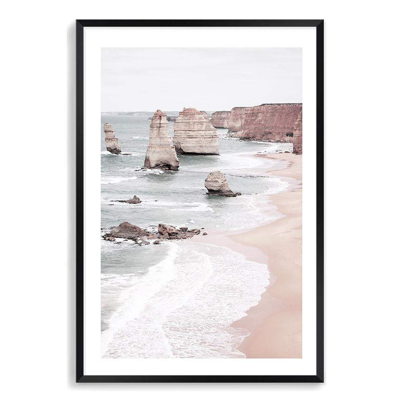 The Great Ocean Road-The Paper Tree-Art_Prints,Artwork,australian art,australian beach,australian coastline,australian landscape,BEACH,boho,coastal,COASTAL ART,Designer,great ocean road,hamptons,landscape,muted tone,neutral,ocean,pastel,pastel pink,peach,pink,portrait,premium art print,rock formation,rocks,travel,wall art,Wall_Art,Wall_Art_Prints,waves