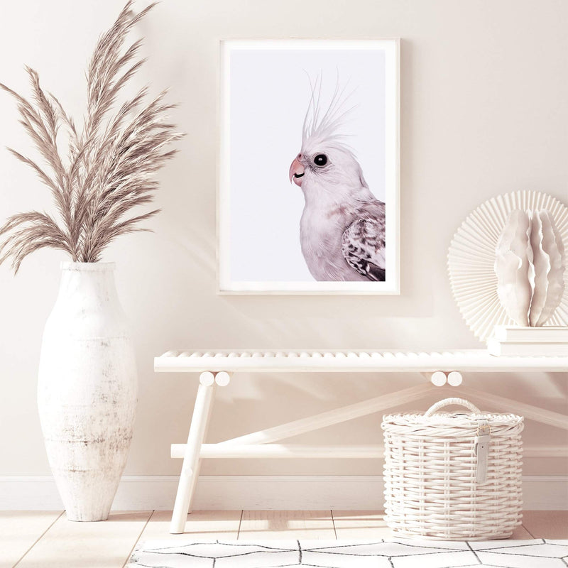 Coco The Cockatiel-The Paper Tree-Artwork,BIRD,Birds,blue bird,blue parrot,budgerigar,budgie,cockatiel,cockatiels,cockatoo,colourful Bird,hamptons,neutral,painted bird,parrot,parrots,portait,premium art print,wall art,Wall_Art,Wall_Art_Prints