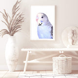 Bertie The Budgerigar-The Paper Tree-Artwork,BIRD,Birds,blue,blue bird,blue budgerigar,blue budgie,blue parrot,budgerigar,budgie,cockatiel,cockatoo,colourful Bird,painted bird,parrot,parrots,portrait,premium art print,wall art,Wall_Art,Wall_Art_Prints