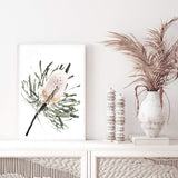 Australian Native Banksia Floral-The Paper Tree-australia,australian,australian art,australian native,australiana,Banksia,Banksia flower,floral,flower,flowers,green,hamptons,muted tone,native,native flower,native flowers,neutral,portrait,premium art print,wall art,Wall_Art,Wall_Art_Prints,yellow