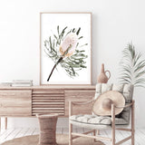 Australian Native Banksia Floral-The Paper Tree-australia,australian,australian art,australian native,australiana,Banksia,Banksia flower,floral,flower,flowers,green,hamptons,muted tone,native,native flower,native flowers,neutral,portrait,premium art print,wall art,Wall_Art,Wall_Art_Prints,yellow