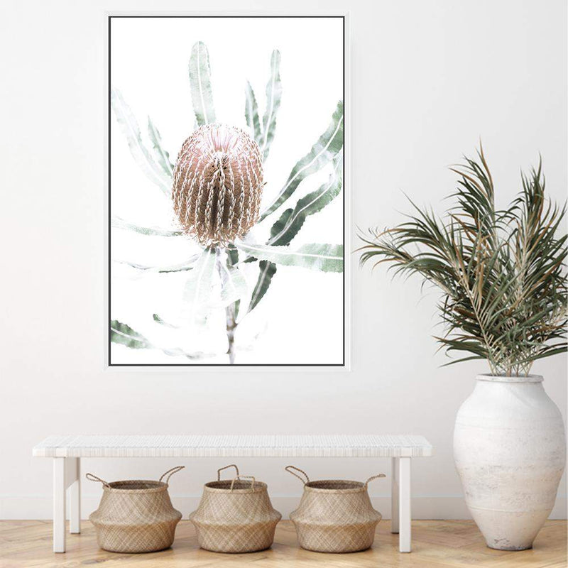 Australian Native Banksia Floral II-The Paper Tree-australia,australian,australian art,Australian Native,australiana,Banksia,Banksia flower,floral,flower,flowers,green,hamptons,muted tone,native,native flower,Native Flowers,neutral,portrait,premium art print,wall art,Wall_Art,Wall_Art_Prints,yellow