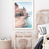 Amalfi Coast-The Paper Tree-amailfi coastline,amalfi,amalfi coast,Art_Prints,Artwork,BEACH,blue,boho,coastal,COASTAL ART,destination,Italy,pastel,pink,portrait,premium art print,seascape,teal,wall art,wall art print,wall art prints,Wall_Art,Wall_Art_Prints