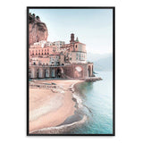 Amalfi Coast-The Paper Tree-amailfi coastline,amalfi,amalfi coast,Art_Prints,Artwork,BEACH,blue,boho,coastal,COASTAL ART,destination,Italy,pastel,pink,portrait,premium art print,seascape,teal,wall art,wall art print,wall art prints,Wall_Art,Wall_Art_Prints