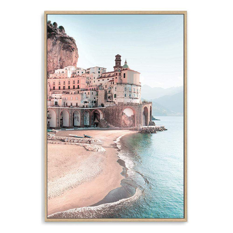 Amalfi Coast-The Paper Tree-amailfi coastline,amalfi,amalfi coast,Art_Prints,Artwork,BEACH,blue,boho,coastal,COASTAL ART,destination,Italy,pastel,pink,portrait,premium art print,seascape,teal,wall art,wall art print,wall art prints,Wall_Art,Wall_Art_Prints