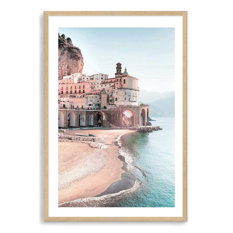 Amalfi Coast-The Paper Tree-amailfi coastline,amalfi,amalfi coast,Art_Prints,Artwork,BEACH,blue,boho,coastal,COASTAL ART,destination,Italy,pastel,pink,portrait,premium art print,seascape,teal,wall art,wall art print,wall art prints,Wall_Art,Wall_Art_Prints