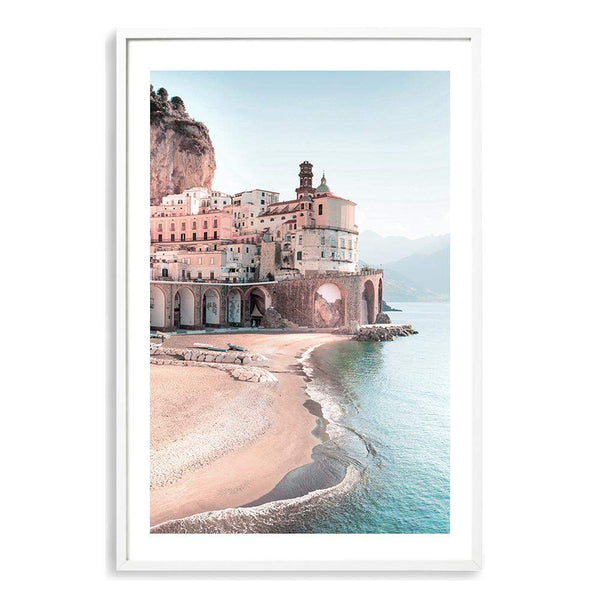 Amalfi Coast-The Paper Tree-amailfi coastline,amalfi,amalfi coast,Art_Prints,Artwork,BEACH,blue,boho,coastal,COASTAL ART,destination,Italy,pastel,pink,portrait,premium art print,seascape,teal,wall art,wall art print,wall art prints,Wall_Art,Wall_Art_Prints