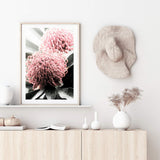 Australian Native Waratah Flower II-The Paper Tree-australia,australian,australian native,australiana,Floral,flower,flowers,green,muted tone,native,portrait,premium art print,red,wall art,Wall_Art,Wall_Art_Prints,waratah,waratah flower