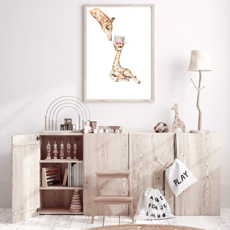 Baby Giraffe II-The Paper Tree-africa,AFRICAN ANIMAL,African animals,animal,Artwork,BABY GIRAFFE,giraffe,nursery,orange,portrait,premium art print,wall art,Wall_Art,Wall_Art_Prints,WATERCOLOR,watercolour,watercolour giraffe