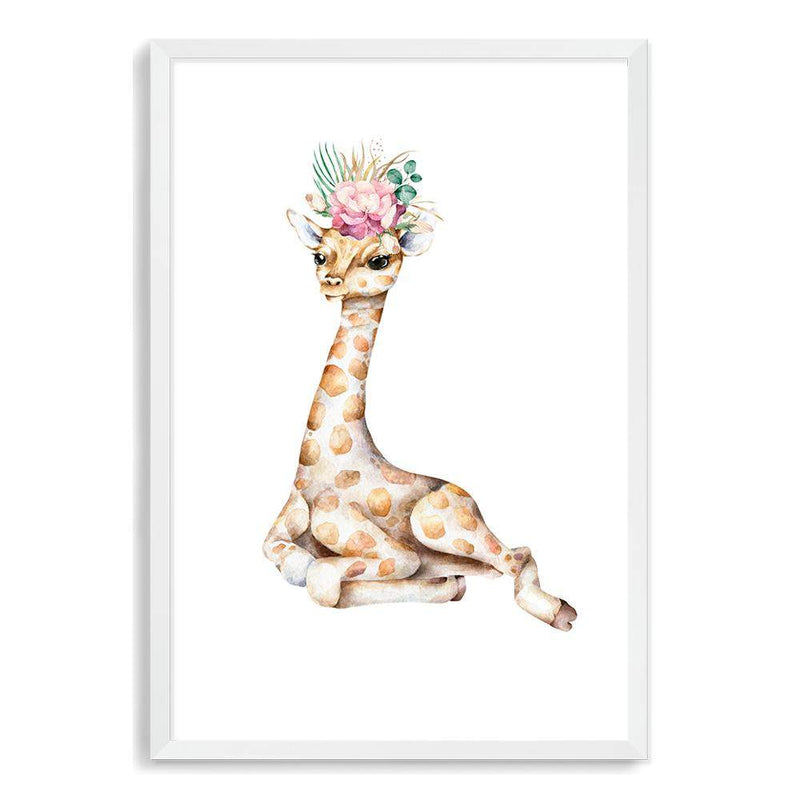 Baby Giraffe-The Paper Tree-africa,AFRICAN ANIMAL,African animals,animal,Artwork,BABY GIRAFFE,giraffe,nursery,orange,portrait,premium art print,wall art,Wall_Art,Wall_Art_Prints,WATERCOLOR,watercolour,watercolour giraffe