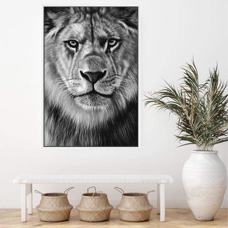 Leo The Lion II-The Paper Tree-africa,african,african animal,African animals,animals,Art_Prints,Artwork,black,black & white,black and white,boho,Designer,hand painted,leo,lion,monochrome,portrait,premium art print,wall art,Wall_Art,Wall_Art_Prints