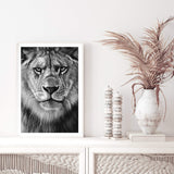 Leo The Lion II-The Paper Tree-africa,african,african animal,African animals,animals,Art_Prints,Artwork,black,black & white,black and white,boho,Designer,hand painted,leo,lion,monochrome,portrait,premium art print,wall art,Wall_Art,Wall_Art_Prints