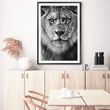 Leo The Lion II-The Paper Tree-africa,african,african animal,African animals,animals,Art_Prints,Artwork,black,black & white,black and white,boho,Designer,hand painted,leo,lion,monochrome,portrait,premium art print,wall art,Wall_Art,Wall_Art_Prints