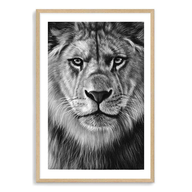 Leo The Lion II-The Paper Tree-africa,african,african animal,African animals,animals,Art_Prints,Artwork,black,black & white,black and white,boho,Designer,hand painted,leo,lion,monochrome,portrait,premium art print,wall art,Wall_Art,Wall_Art_Prints