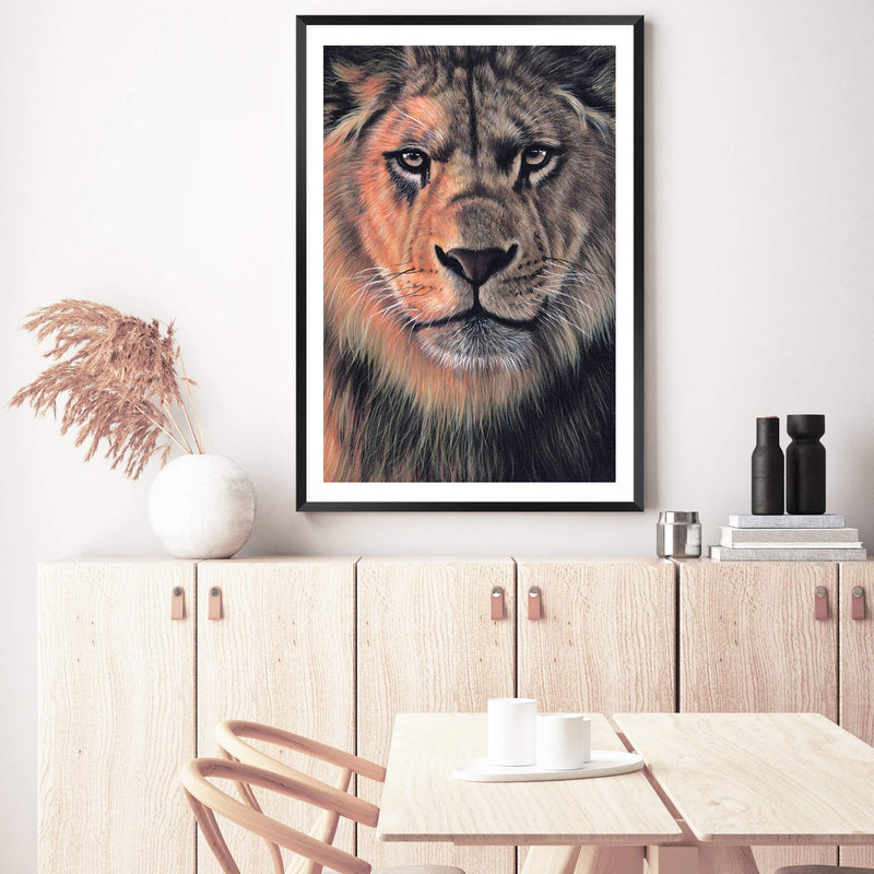 Leo The Lion-The Paper Tree-africa,african,Art_Prints,Artwork,boho,Designer,hand painted,leo,lion,orange,painted,portrait,premium art print,TAN,wall art,Wall_Art,Wall_Art_Prints