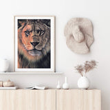 Leo The Lion-The Paper Tree-africa,african,Art_Prints,Artwork,boho,Designer,hand painted,leo,lion,orange,painted,portrait,premium art print,TAN,wall art,Wall_Art,Wall_Art_Prints