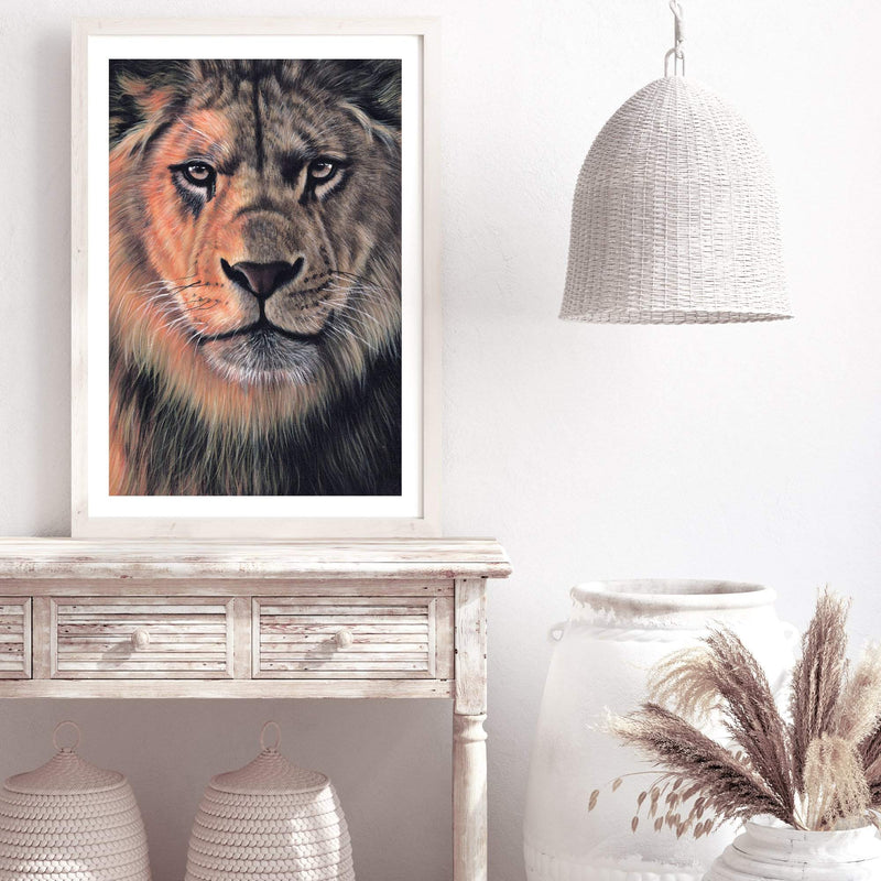 Leo The Lion-The Paper Tree-africa,african,Art_Prints,Artwork,boho,Designer,hand painted,leo,lion,orange,painted,portrait,premium art print,TAN,wall art,Wall_Art,Wall_Art_Prints