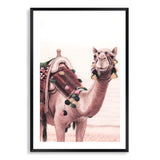 Painted Camel In The Desert-The Paper Tree-Art_Prints,Artwork,boho,burnt orange,camel,desert,Designer,horizon,landscape,moroccan,morocco,MOROCCOW,peach,pink,portrait,premium art print,tan,wall art,Wall_Art,Wall_Art_Prints